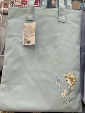 Disney Frozen Elsa Light Blue Tote Bag – Women’s Character Shoulder Bag